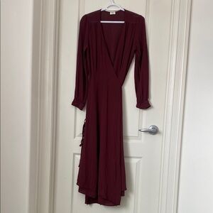 Wilfred Burgundy Wrap Dress